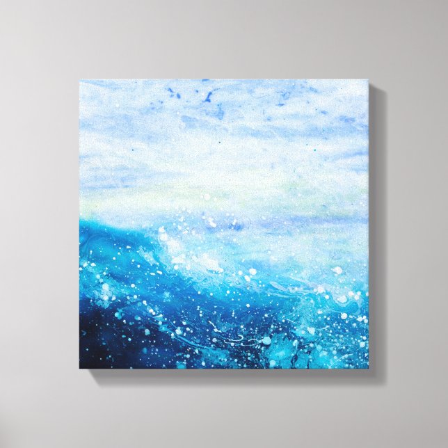 Toile Ocean wave painting, sea foam (Recto)