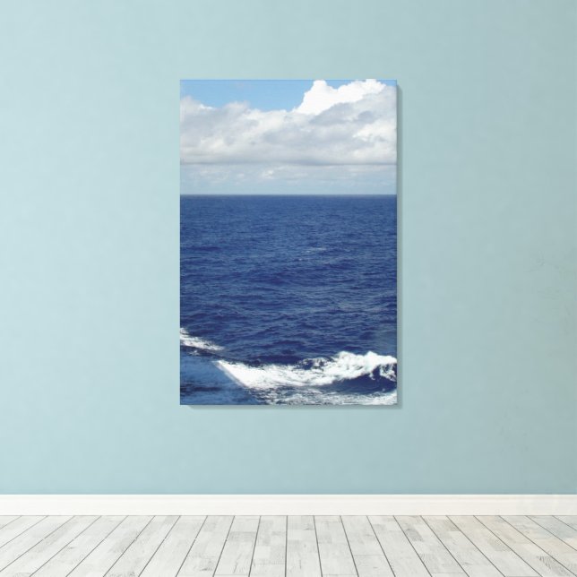 Toile Ocean Waves Fluffy White Clouds Blue Sky Canvas (Insitu (Plancher de Bois))