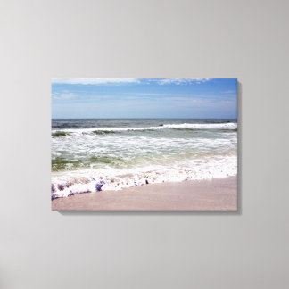 Toile Ocean Waves on Pink Sandy Beach