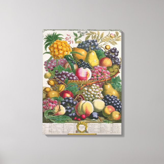Toile Octobre, à partir de "Douze mois de fruits" (Recto)
