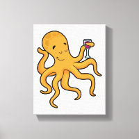 Octopus avec verre de jus