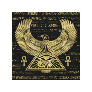 Toile Oeil égyptien de Horus - d'or et de noir de Wadjet