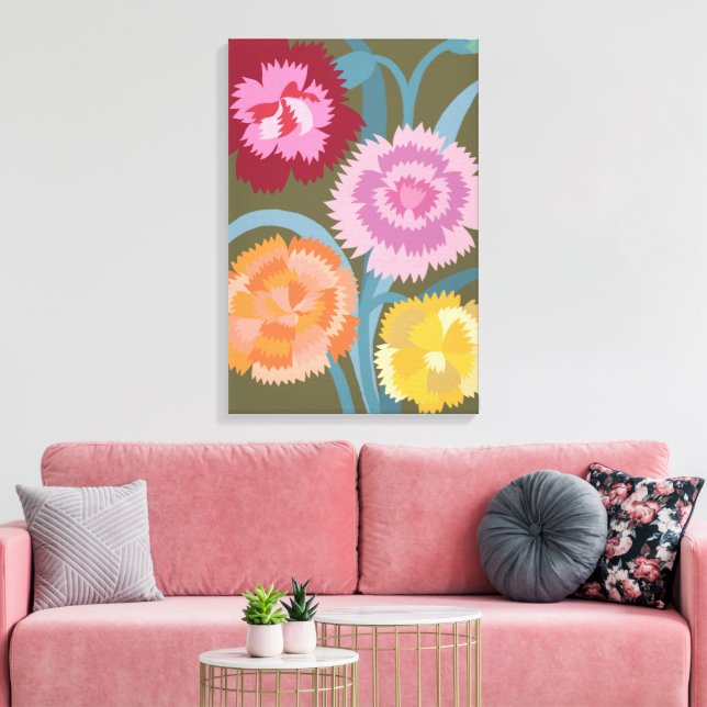 Toile Œillets fleurs  (Insitu(Salon))