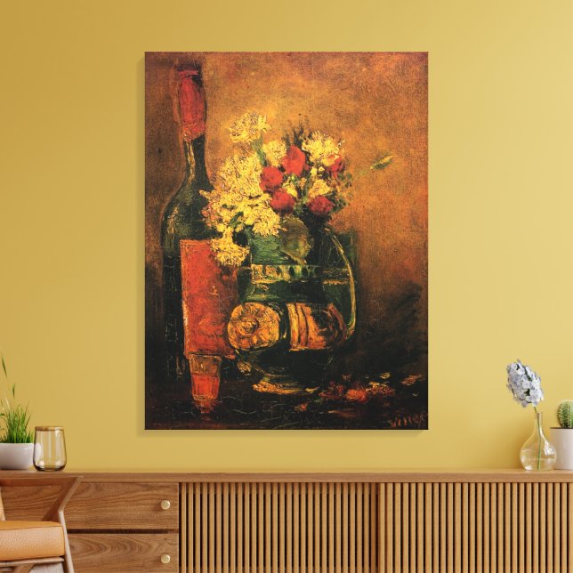 Toile Œillets, roses et un flacon par Vincent van Gogh (Insitu(Salon))