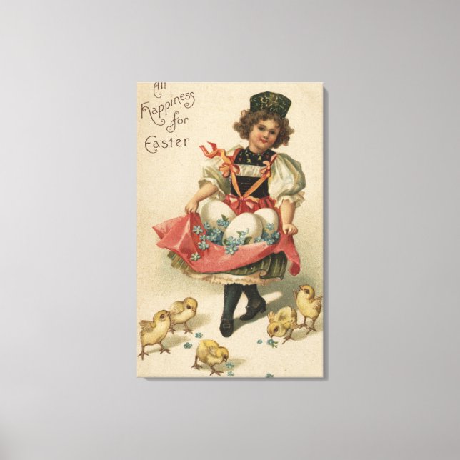 Toile Oeufs de fille avec poussins (Recto)