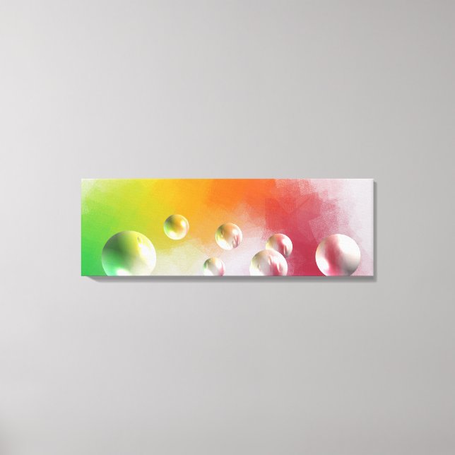 Toile Oeuvre Abstraite couleur rouge rose jaune vert (Recto)