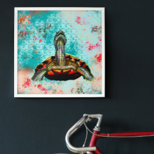 Toile Oeuvre Abstraite de tortue
