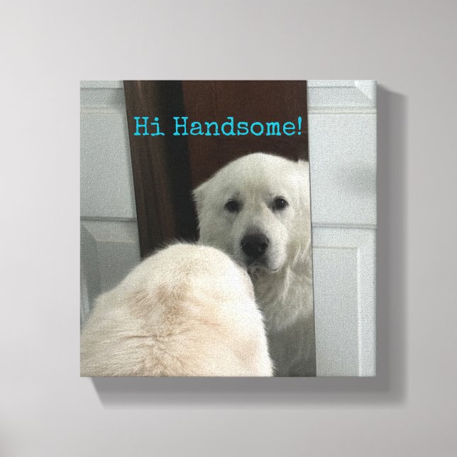 Toile Œuvre d'art Chien dans le miroir (Recto)