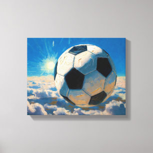 Toile Œuvre d'art de ballon de football volant (peinture