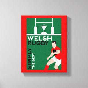 Toile Œuvre d'art de fan de rugby du pays de Galles