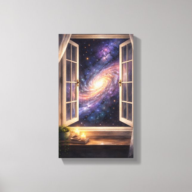 Toile Œuvre d'art de fenêtre de galaxie (Recto)