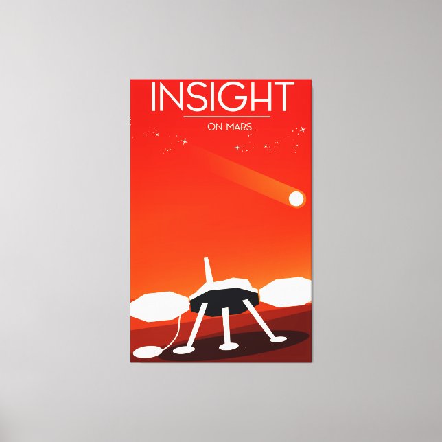 Toile Œuvre d'art de l'atterrisseur Insight Mars (Recto)