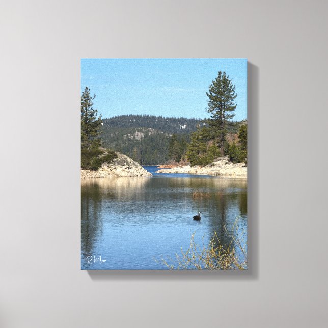Toile Œuvre d'art du lac des cygnes (Recto)