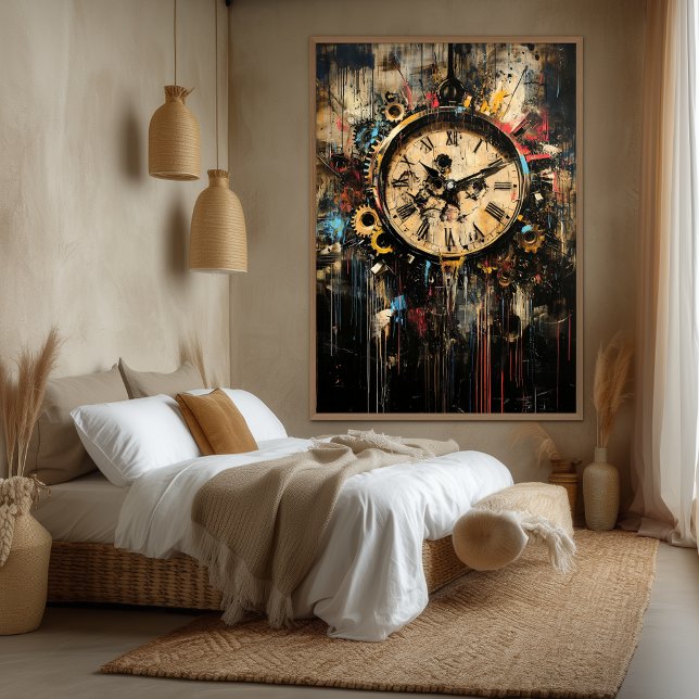 Toile Œuvre d'art expressionniste contemporain du temps  (Créateur téléchargé)