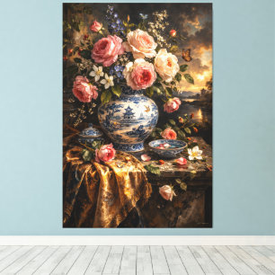 Toile Œuvre d'art florale 002 vintage néerlandaise