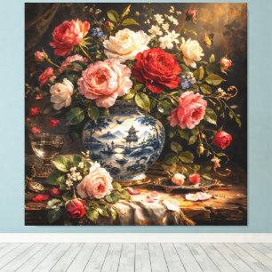 Toile Œuvre d'art florale 003 vintage néerlandaise