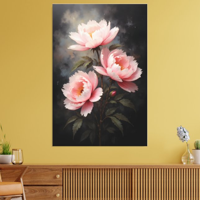 Toile Œuvre d'art florale Pivoine (Insitu(Salon))