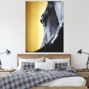 Toile Œuvre d'art Gros Plan de l'Œil de Cheval Majestueu