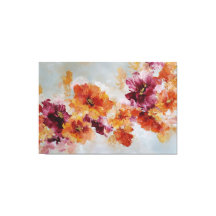 Œuvre d'art murale abstraite florale texturée vive