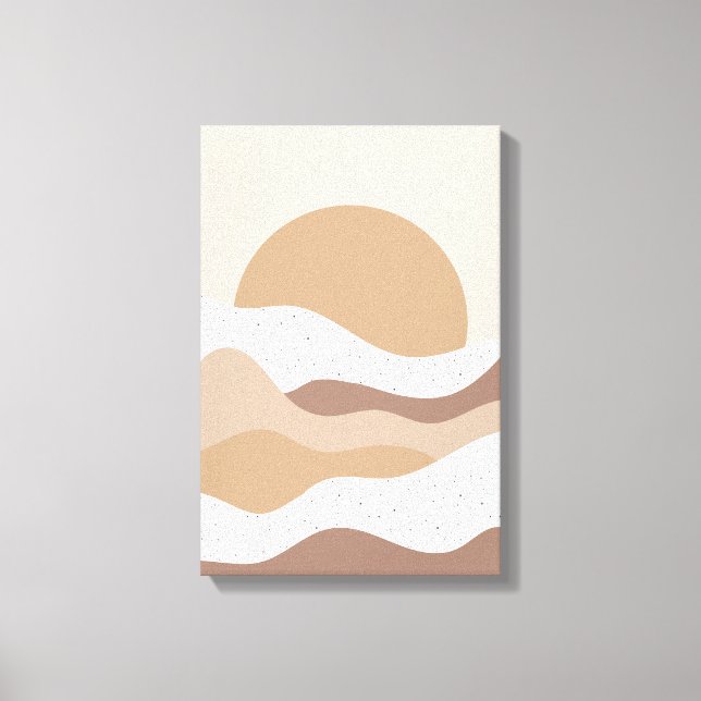 Toile Œuvre d'art murale boho Soleil Beige – Affiche min (Recto)