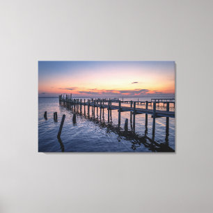 Toile Œuvre d'art murale côtière – Coucher de soleil ser