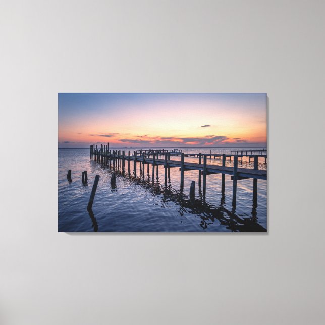 Toile Œuvre d'art murale côtière – Coucher de soleil ser (Recto)