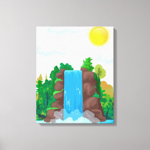 Toile Œuvre d'art murale de cascade