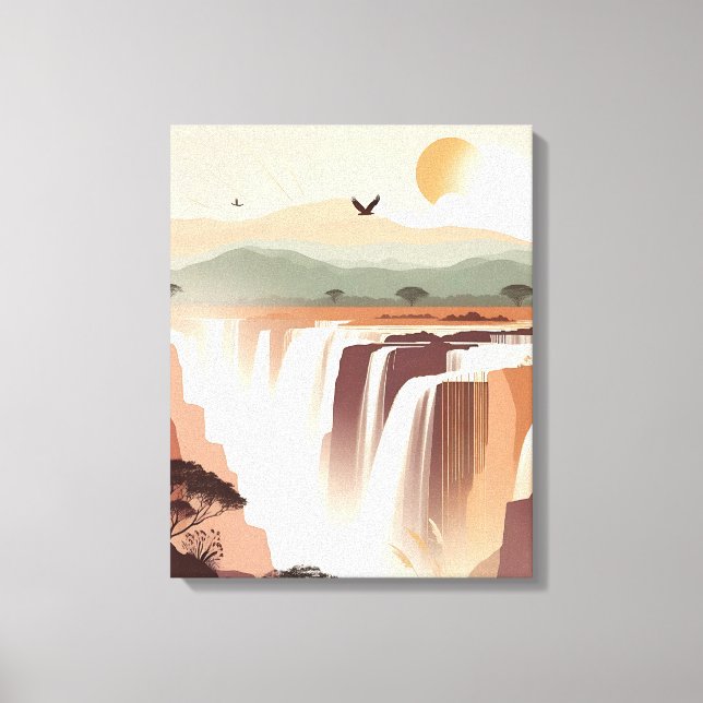 Toile Œuvre d'art murale de cascade majestueuse – Nature (Recto)