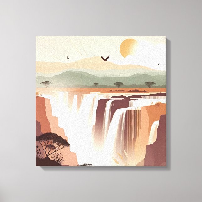 Toile Œuvre d'art murale de cascade majestueuse – Nature (Recto)