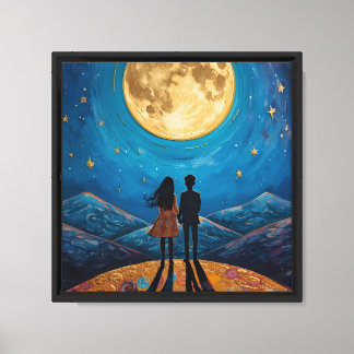 Toile Œuvre d'art murale de couple sous la lumière roman