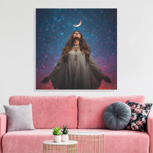 Toile Œuvre d'art murale de femme boho spirituelle   Boh
