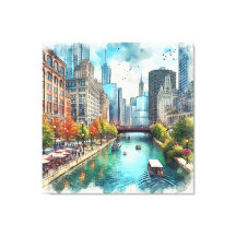 Œuvre d'art murale de la rivière Chicago Illinois