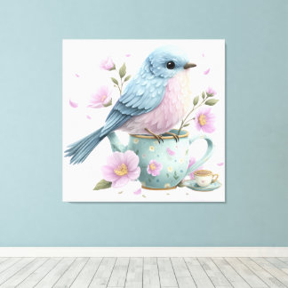 Toile Œuvre d'art murale d'oiseau mignon