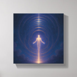 Toile Œuvre d'art murale Être de Lumière Céleste