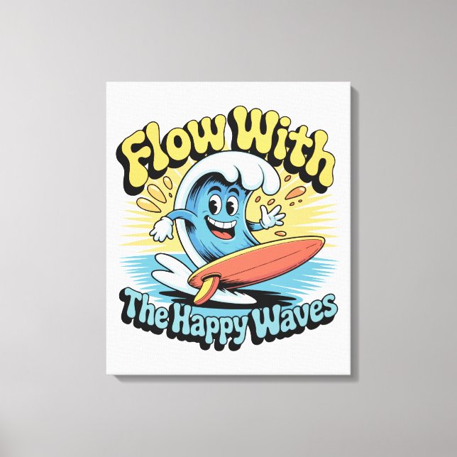 Toile Œuvre d'art murale Flow With The Happy Waves (Recto)