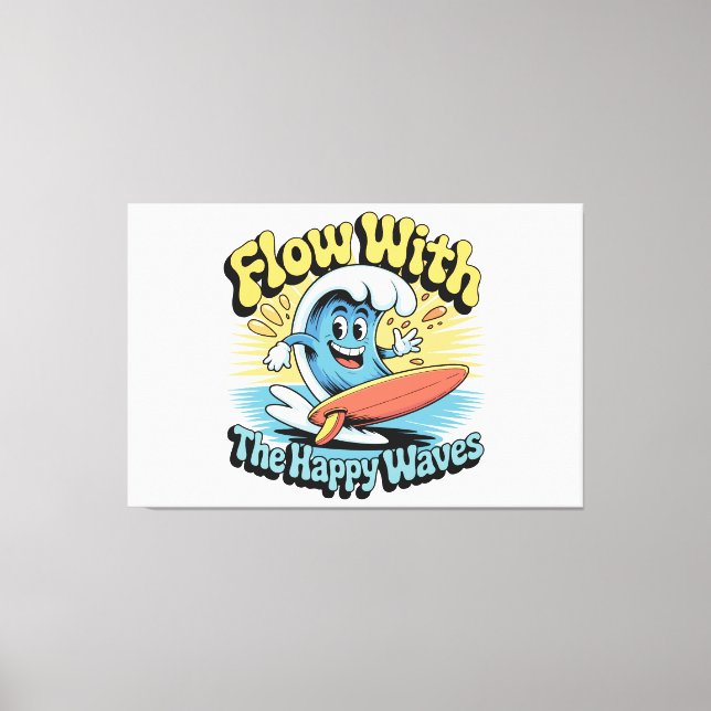 Toile Œuvre d'art murale Flow With The Happy Waves (Recto)