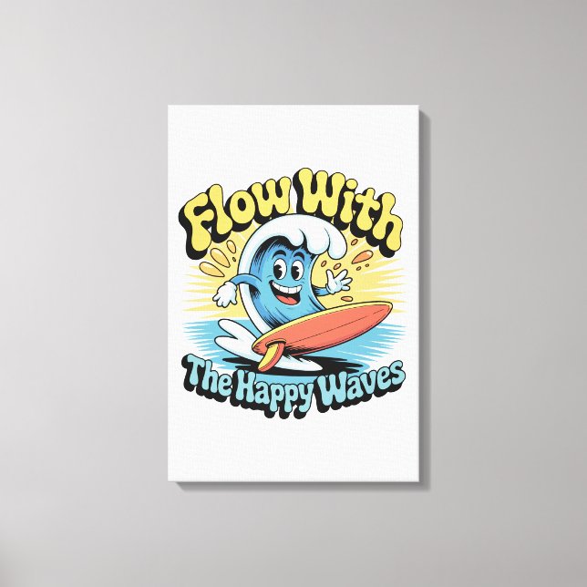 Toile Œuvre d'art murale Flow With The Happy Waves (Recto)