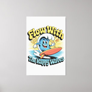 Toile Œuvre d'art murale Flow With The Happy Waves