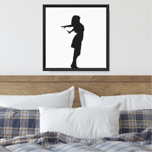 Toile Œuvre d'art murale minimaliste silhouette féminine