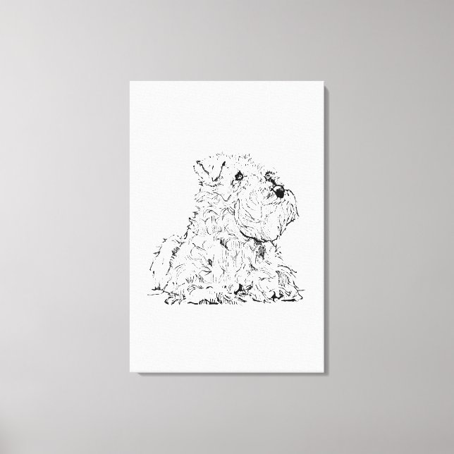 Toile Œuvre d'art murale Schnauzer miniature – Minimalis (Recto)