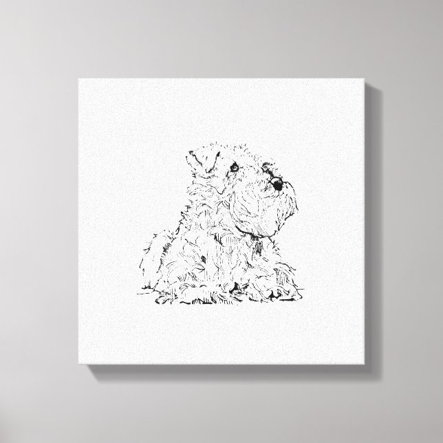 Toile Œuvre d'art murale Schnauzer miniature – Minimalis (Recto)