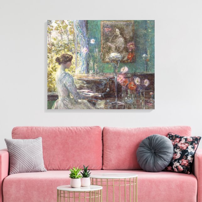 Toile Œuvre d'art murale vintage impressionniste représe (Insitu(Salon))