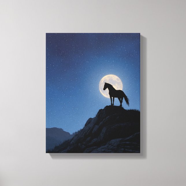Toile Œuvre d'art représentant la silhouette d'un cheval (Recto)