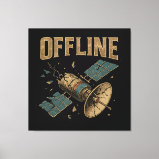 Toile Œuvre d'art spatiale « HORS LIGNE » de satellite r