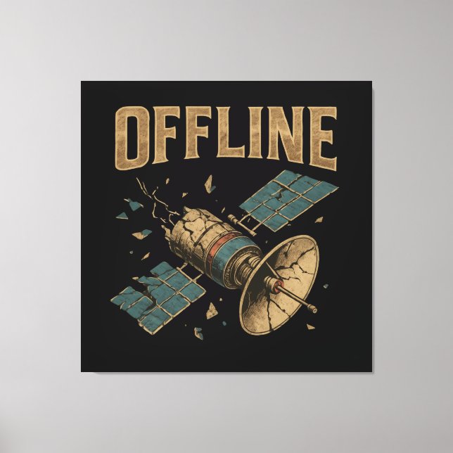 Toile Œuvre d'art spatiale « HORS LIGNE » de satellite r (Recto)