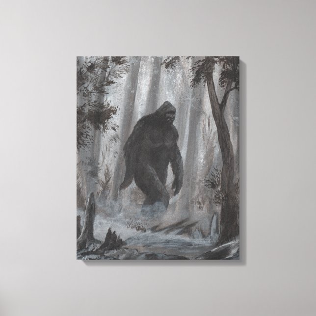 Toile Oeuvre de Sasquatch Bigfoot par Charles A Guthrie (Recto)