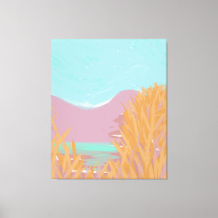 Toile Oeuvre D'Origine Contemporaine "Le Lac" Triptyque