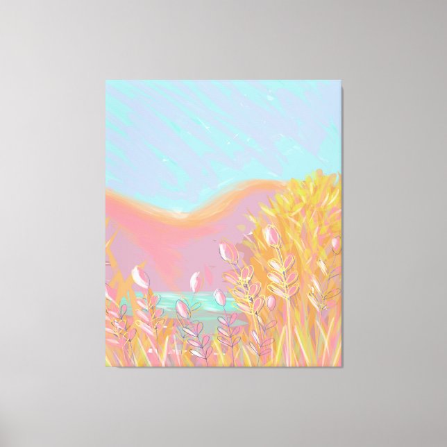 Toile Oeuvre D'Origine Contemporaine "Le Lac" Triptyque (Recto)