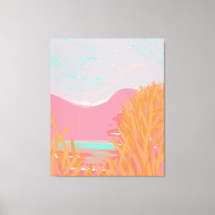 Toile Oeuvre D'Origine Contemporaine "Le Lac" Triptyque