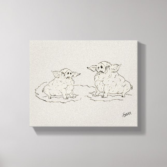 Toile Œuvre murale : Amis  (Recto)